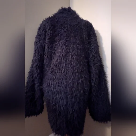 Shyanne Faux Fur Black Jacket Coat Blazer Medium M - Picture 5 of 9